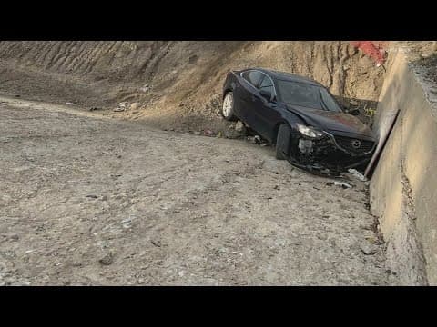 Vehicles crash into Indianapolis construction site despite 'road closed' signage