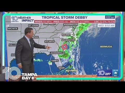Tracking the Tropics: Tropical Storm Debby makes its way up the East Coast