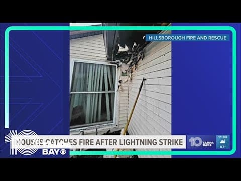 Tampa home catches fire after being struck by lightning