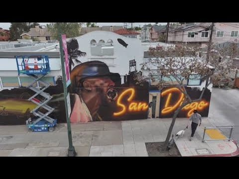North Park Padres mural artists continue to finalize mural as Opening Day comes to an end