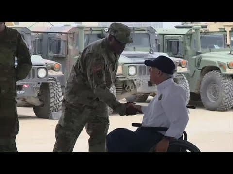 Tex Gov. Greg Abbott welcomes National Guard troops to new military base camp in Eagle Pass
