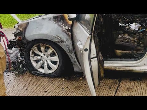 North Texas nanny's quick thinking saved her and two children from a fiery car