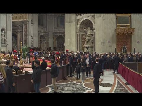 Day 2: Public viewing inside Saint Peter's Basilica at the Vatican