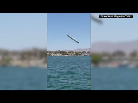 Speedboat ends up airborne in attempt to break speed record