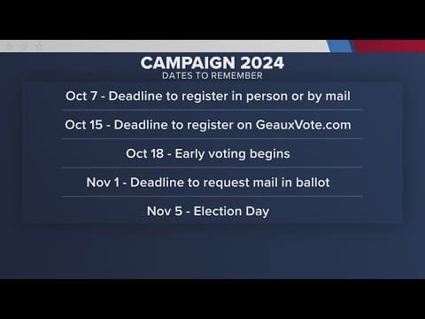 Important dates and deadlines for Louisiana voters