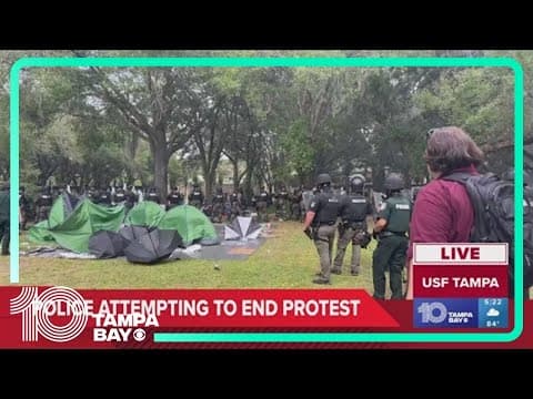 Police attempting to end pro-Palestine protest at USF