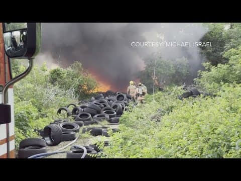 Tire fire burning near Algiers contained