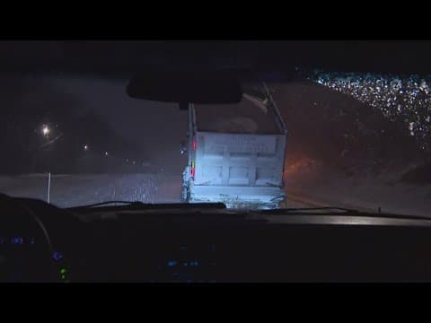 Snow plows work to clear roads in Montgomery County