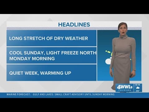 Cool and sunny weather for Sunday; warm-up gets going this week