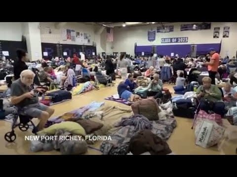 Florida Residents shelter in gym as Milton makes landfall as Category 3 hurricane