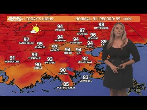 New Orleans Weather: Hot and muggy weather with not much rain early this week