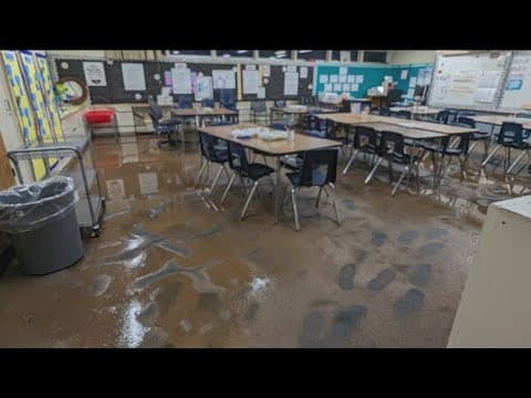 San Diego flood damage schools | Bancroft students meet for class at Spring Valley