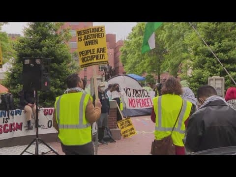 Students setup encampment at George Washington University to protest Israel-Hamas conflict