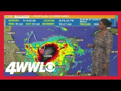 Friday noon tropical update: Karl to make landfall soon