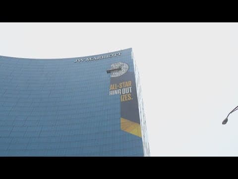 NBA All-Star graphic goes up on JW Marriott hotel
