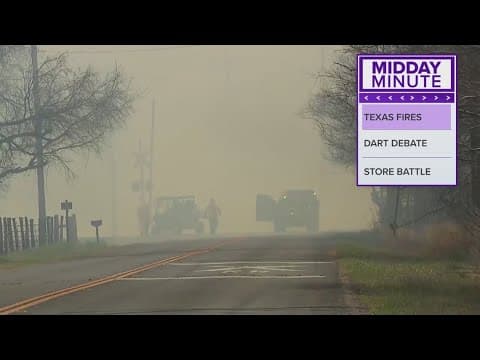 Firefighters battling wildfires in Texas