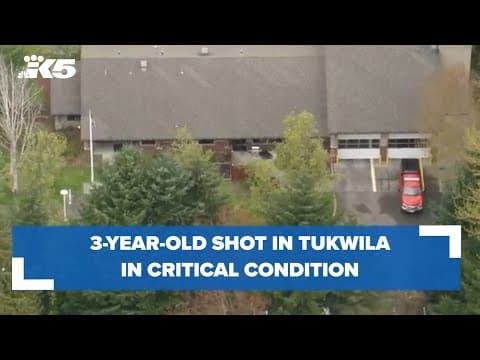 Aerials: 3-year-old shot in Tukwila in critical condition