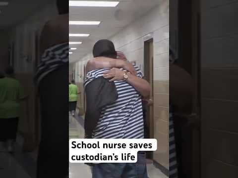 School nurse saves custodian’s life  #health