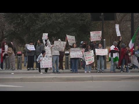 Hundreds in North Texas gather to protest President Trump's immigration-related executive orders