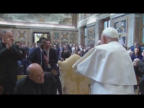 Pope Francis hosts comedians at the Vatican