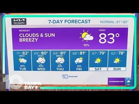 10 Weather: Tampa Bay area afternoon forecast | Nov. 13, 2023