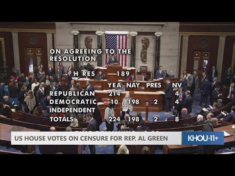 House votes to censure Houston Rep. Al Green after he heckled President Trump