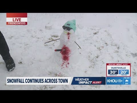 Houston-area kids get creative making snowmen