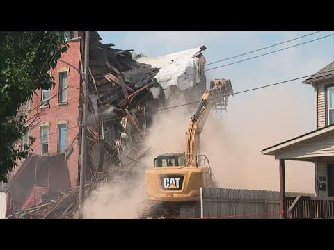 Crews demolish partially collapsed building in east Columbus