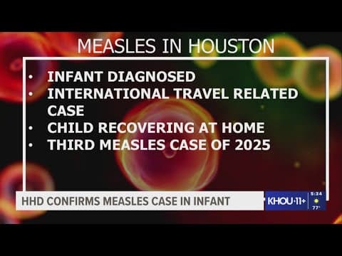 Houston Health Department confirms child has measles, recovering at home