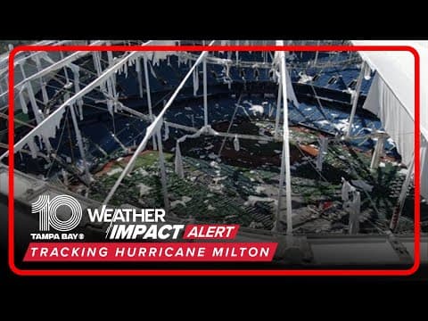 DRONE FOOTAGE: Tropicana Field's roof torn off by winds from Hurricane Milton