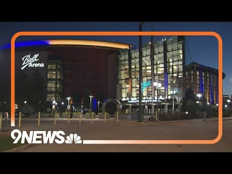 A look at how crews change the lights at Denver's Ball Arena