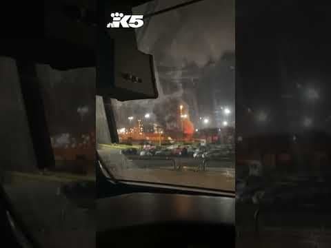 Rail car full of vehicles catches fire in Tacoma