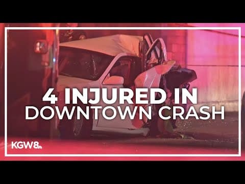 4 injured in downtown Portland crash