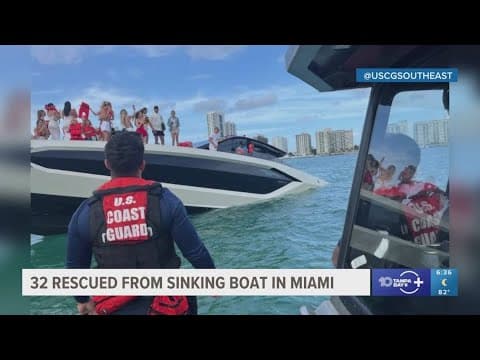 32 people rescued from sinking yacht in Miami