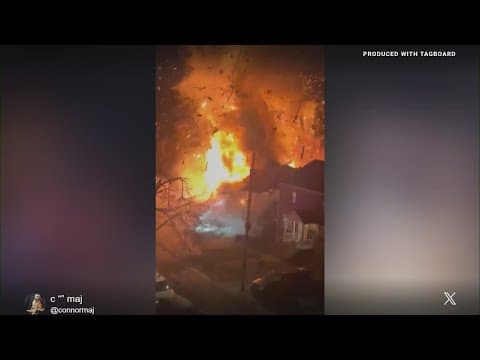 Video: House explodes when suspect inside fires a flare gun as police try to serve a search warrant