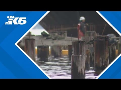 Remnants of former mill being pulled from Tacoma waters