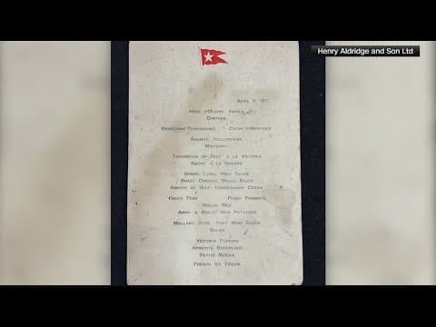 Original dinner menu from Titanic sold at auction for more than $100k
