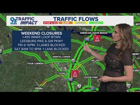 Traffic alert: Lane closures this weekend on Beltway in Virginia