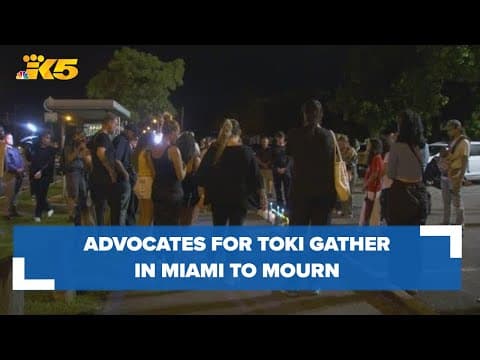 Advocates from across the country gather at the Miami Seaquarium to remember Tokitae