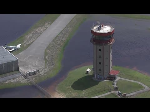 Runways at Galveston airport under water