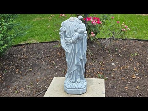 Vandal strikes statues at Catholic church in Porter