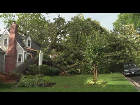Large tree collapses on house in Bethesda