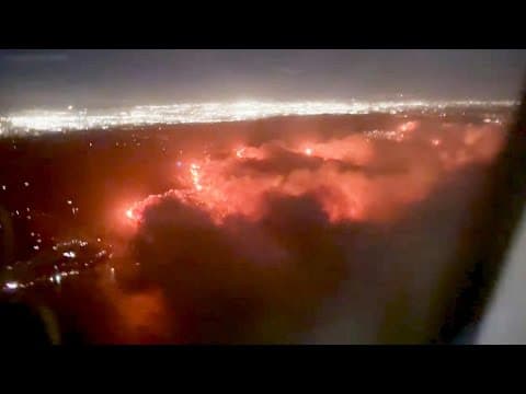 WATCH: California wildfires captured on video from plane
