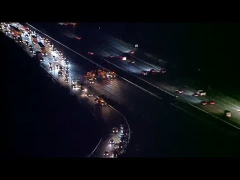 Sky9: Deadly pedestrian crash closes lanes of I-95 in Prince George's County