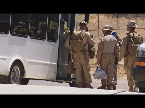 Camp Pendleton Marines deployed to Campo border, installing razor wire along border wall