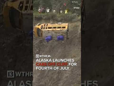 Alaska launches cars off cliff for Fourth of July celebration