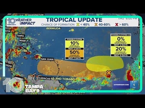Tracking the Tropics: Disturbance in central Atlantic could become tropical depression next week