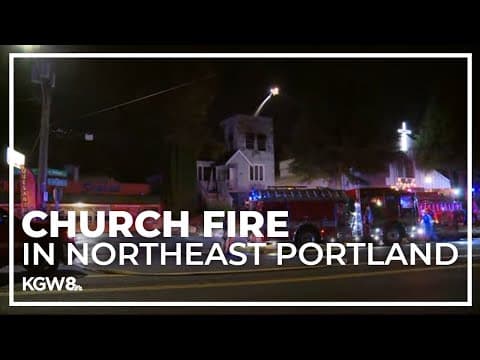 Church partially collapses during fire in Northeast Portland