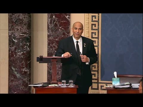 Cory Booker filibusters against Trump administration for 25 hours, breaking record
