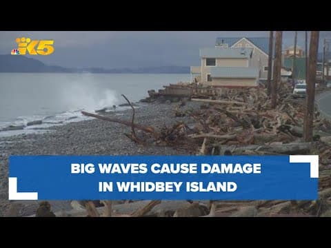 Residents cleaning up after big waves cause damage on Whidbey Island